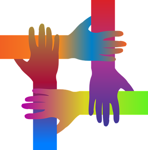 hands supporting each other